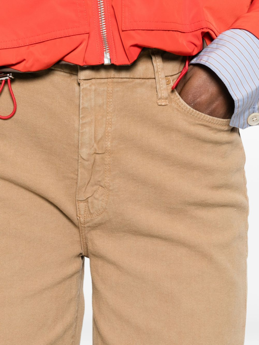 Beige Straight Mid Rise Jean