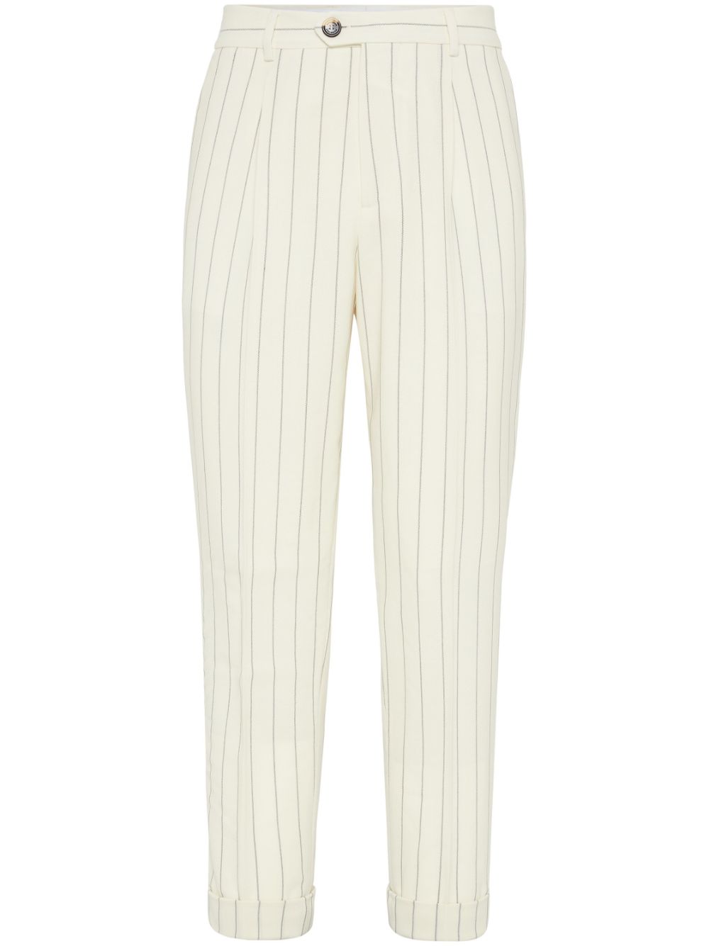 Striped trousers - White