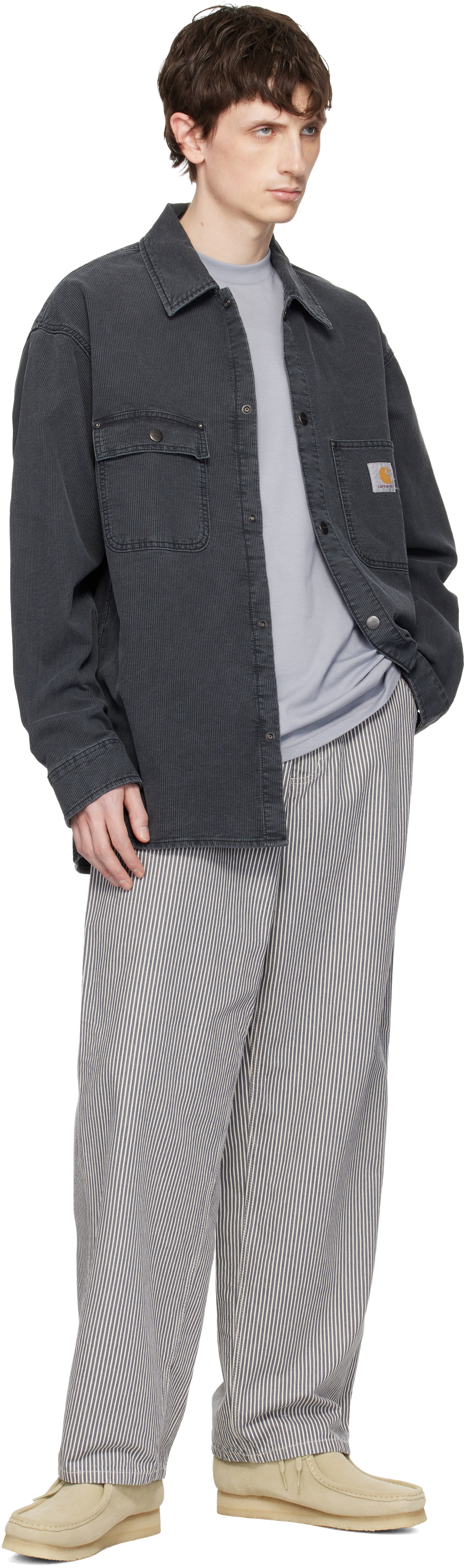 Gray Parrish Corduroy Overshirt