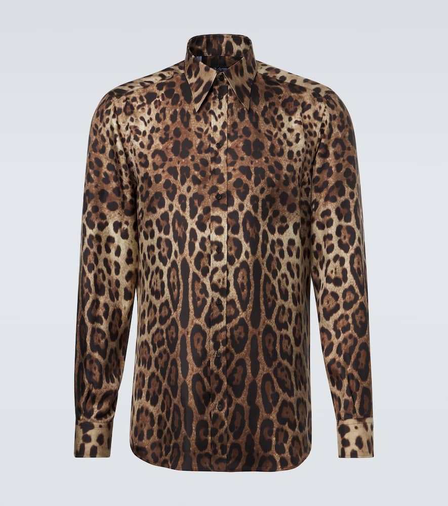 Leopard-print silk shirt