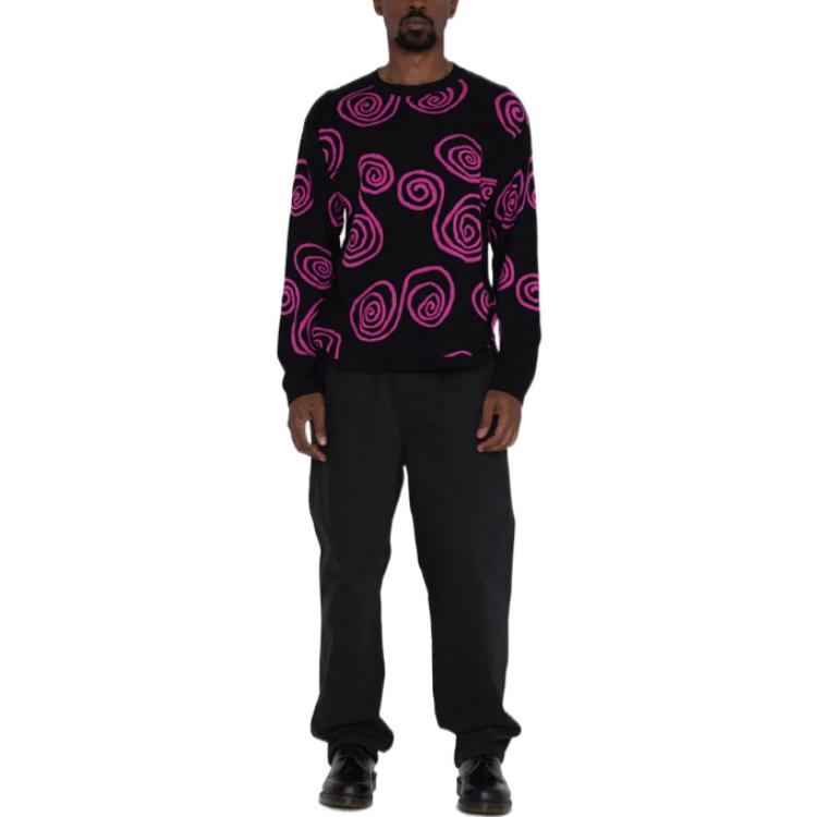 Spiral Knit Sweater 'Black Purple'