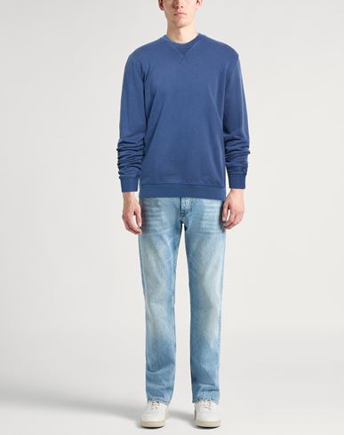Man Sweatshirt Blue Size S Cotton