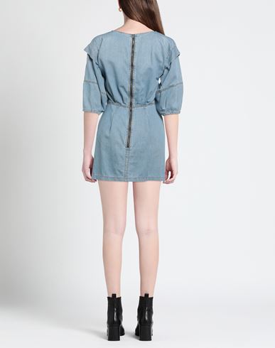 Woman Mini dress Blue Size 4 Cotton