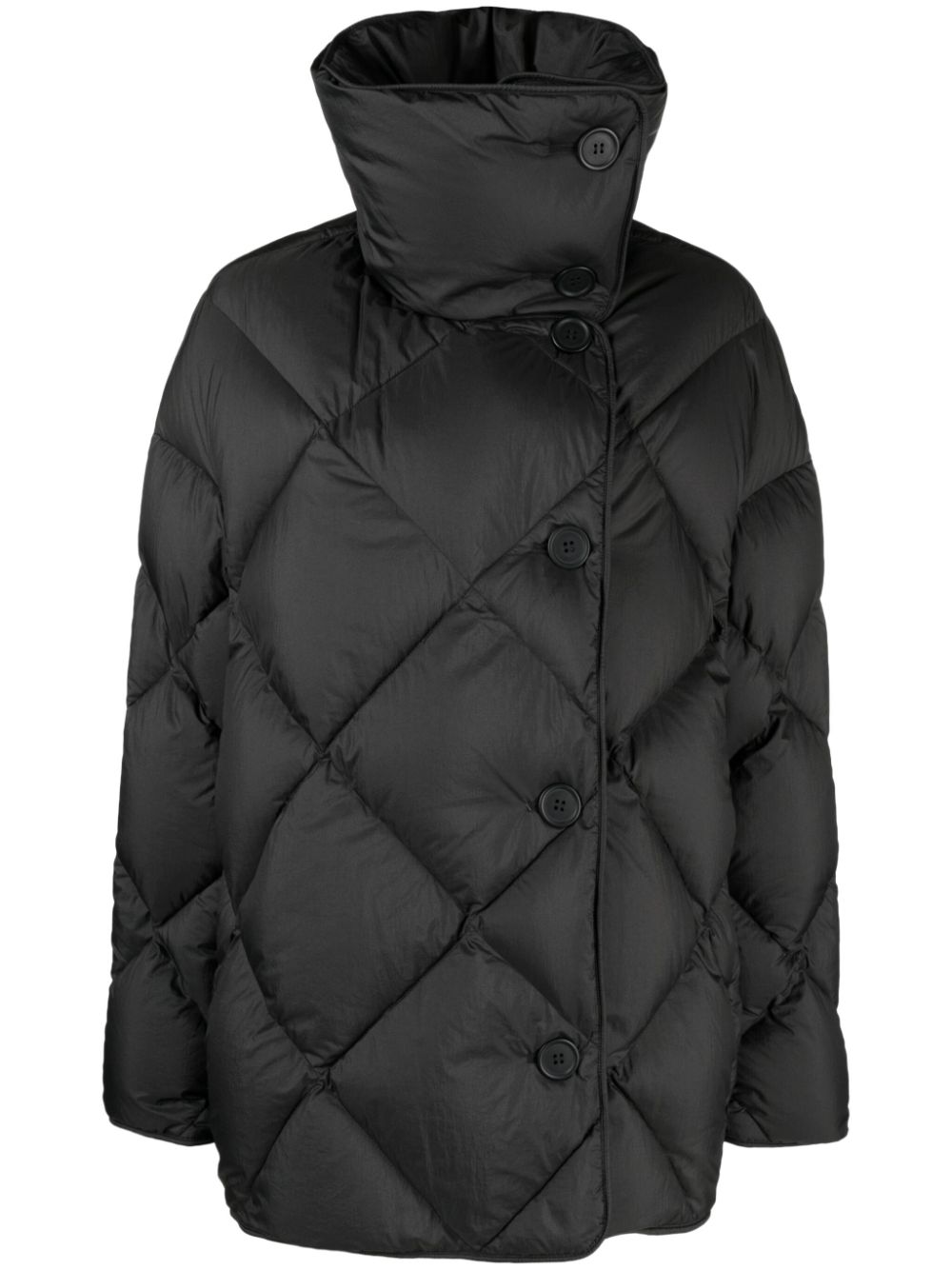 Cozy Queen stand-up collar puffer jacket - Black