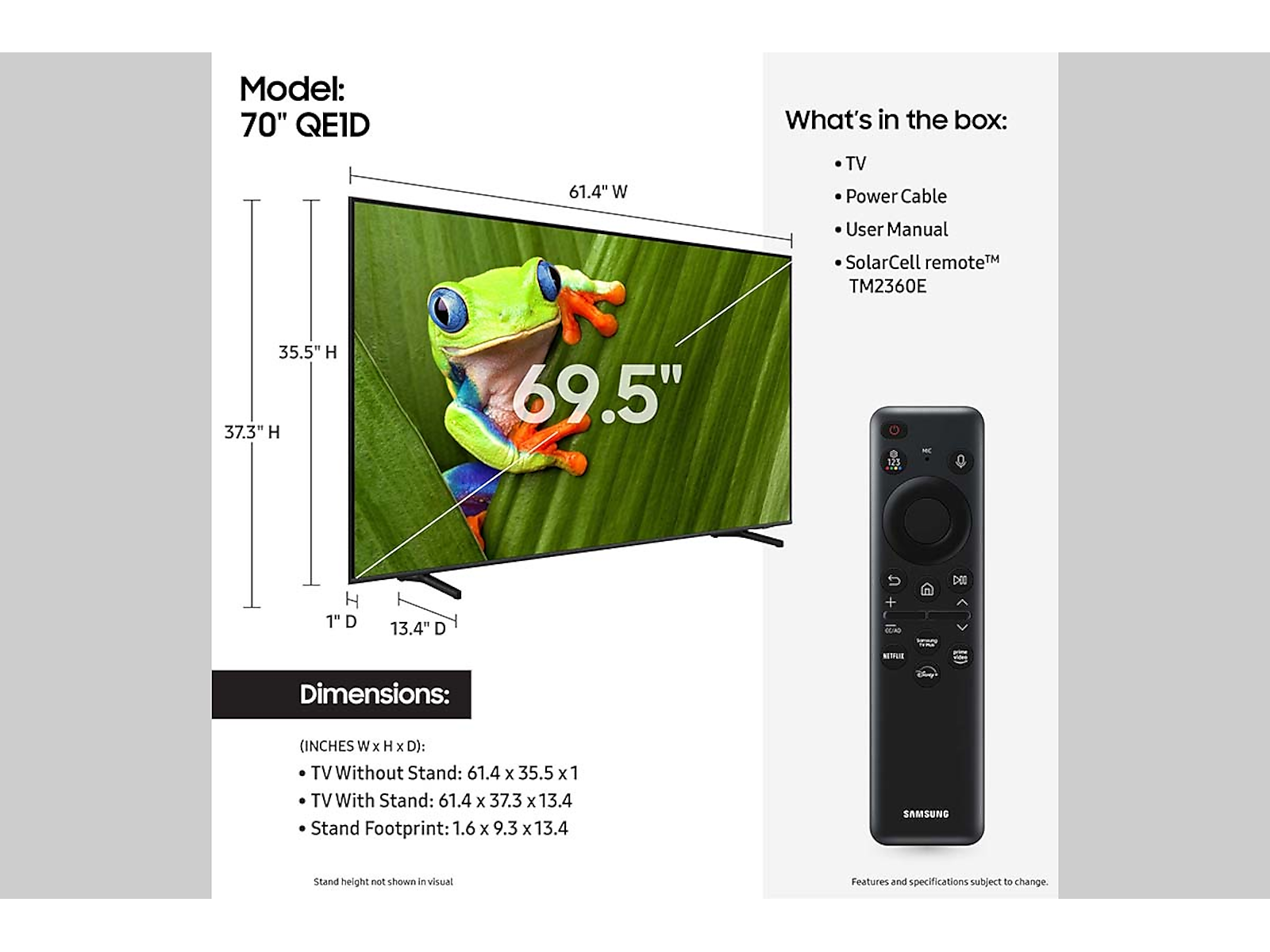 70" Class QLED 4K QE1D