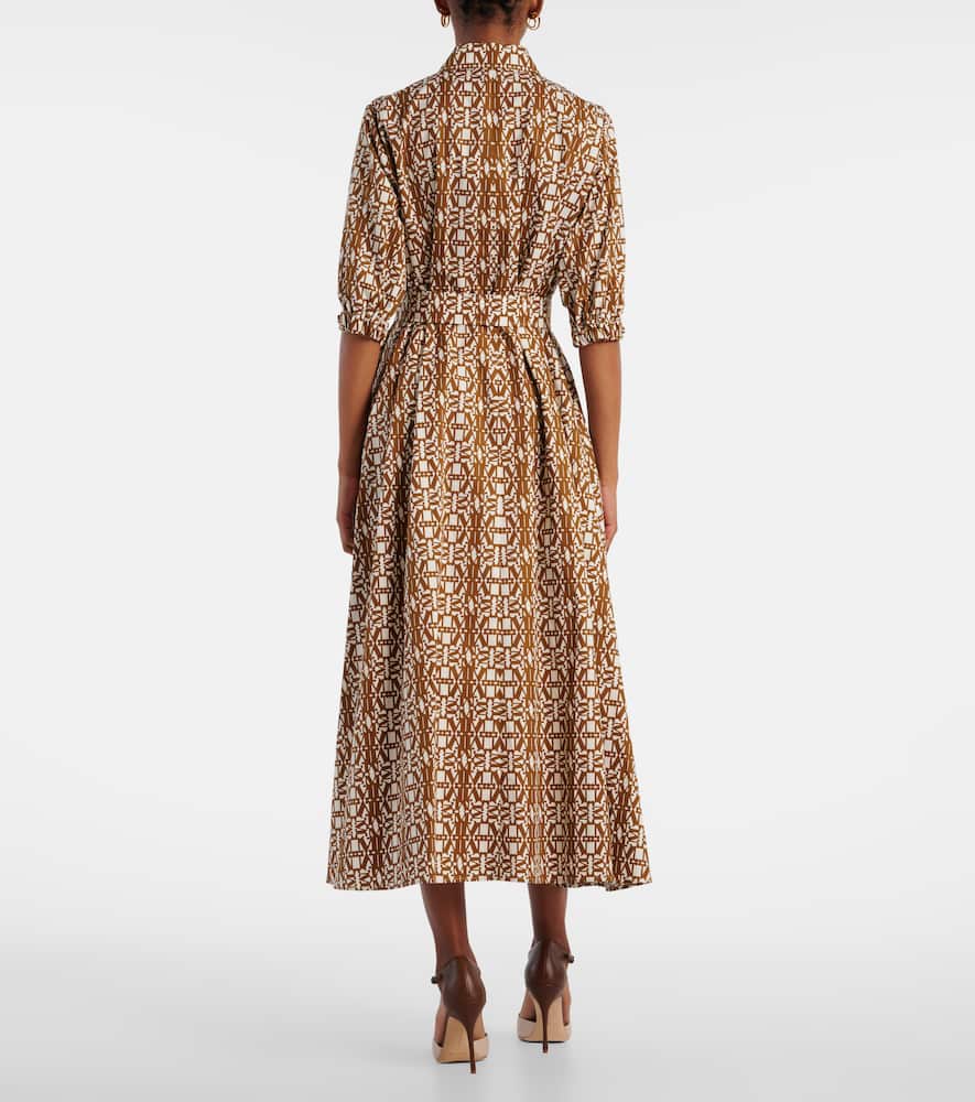 Luxgi belted printed cotton maxi dress