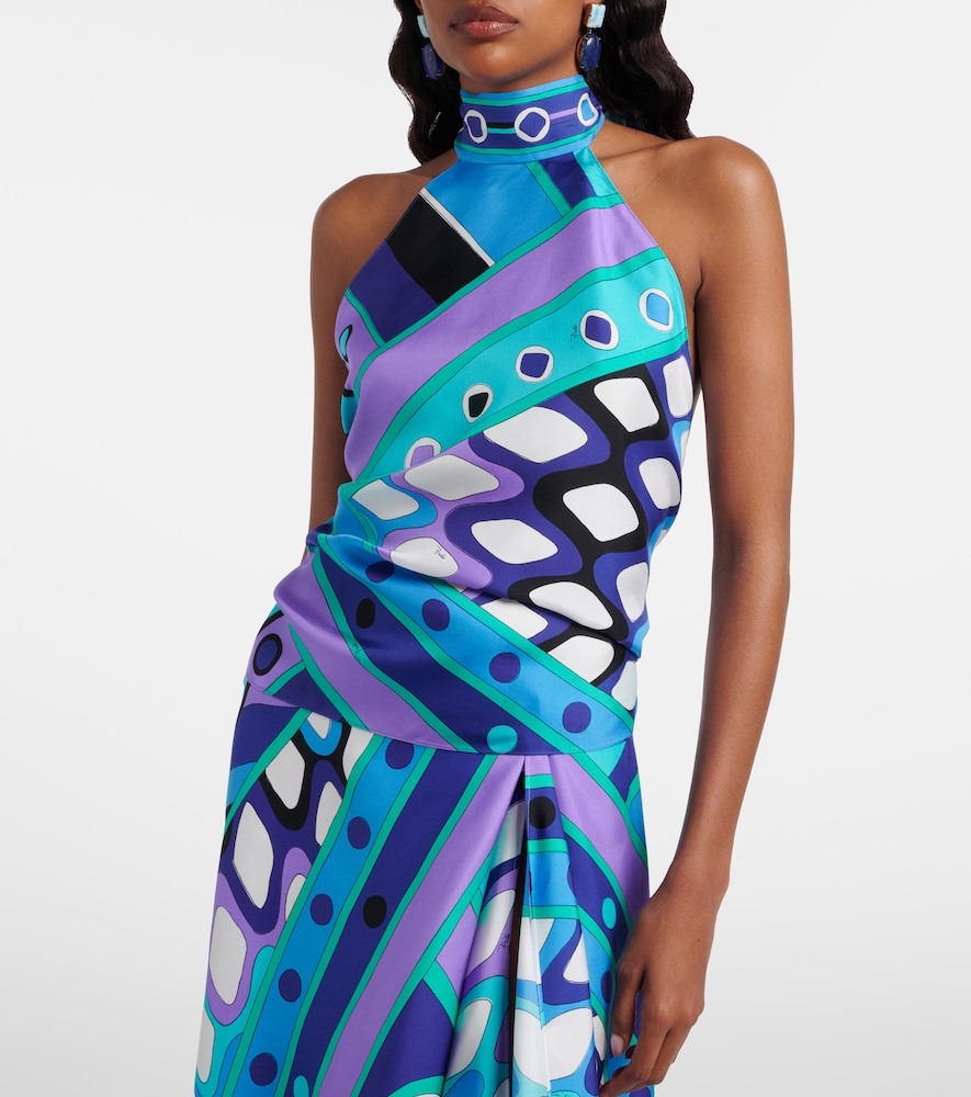 Vivara silk twill halterneck top