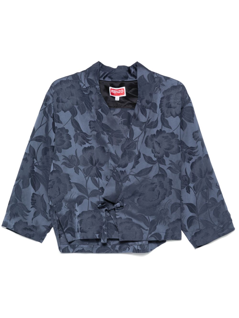 Floral-jacquard jacket - Blue