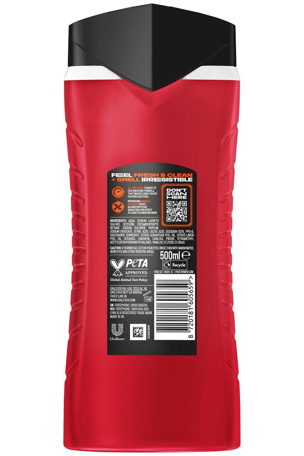 Lynx Sunset Fresh Body Wash, 500Ml With Body Spray, 250Ml In Red