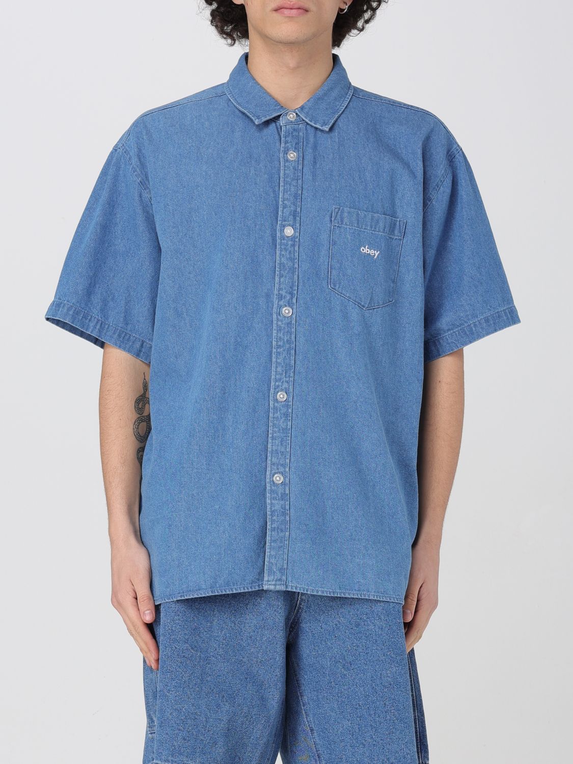 Shirt OBEY Men color Indigo