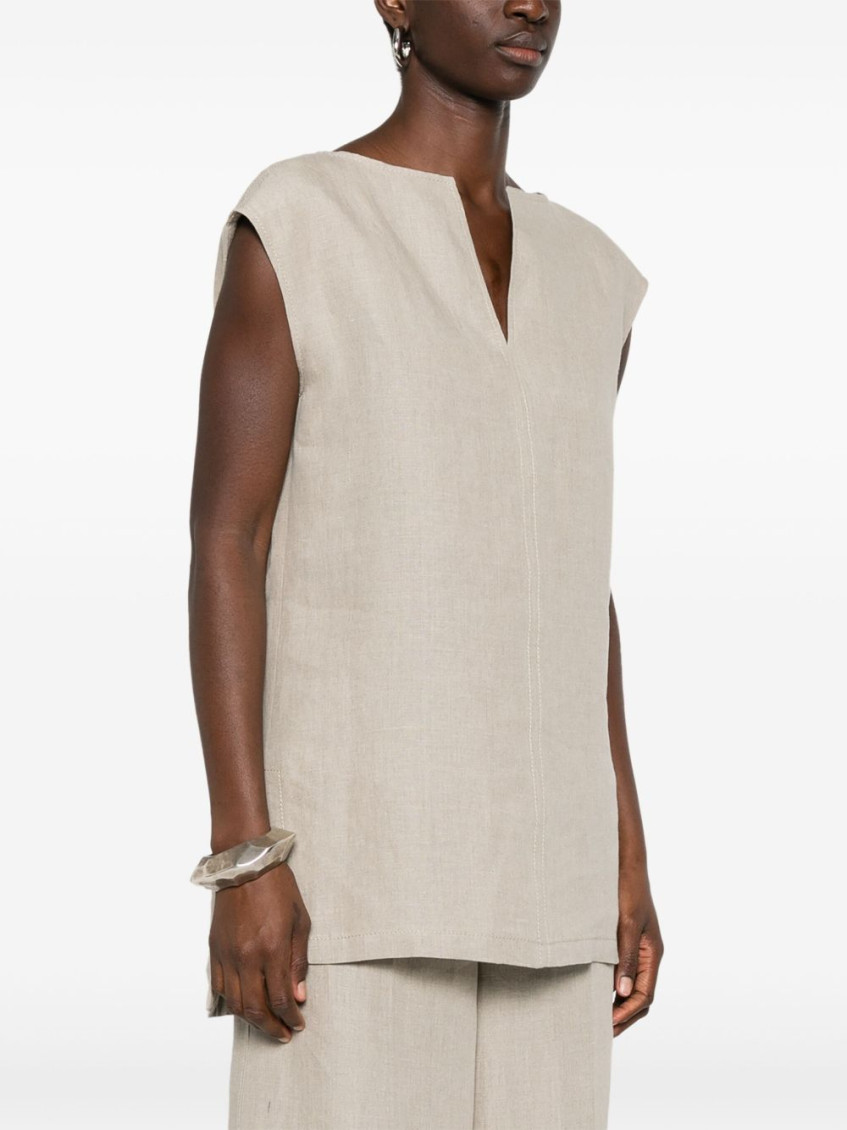 Beige Colimbo Sleeveless Top