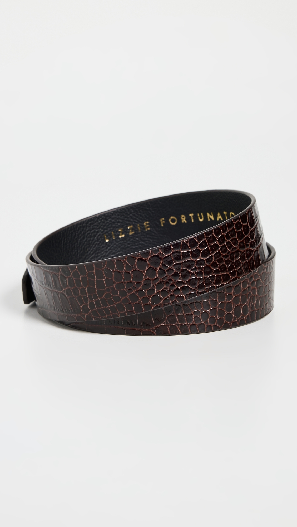 Wide Georgia Belt In Brown Croc Brown