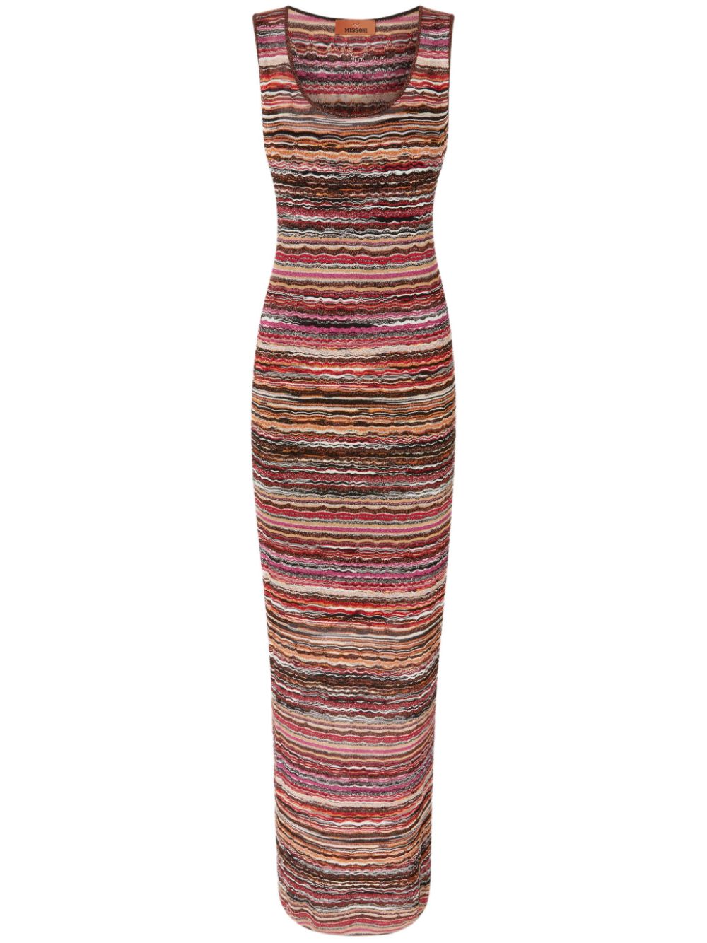 Wave-motif maxi dress - Red