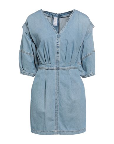 Woman Mini dress Blue Size 4 Cotton