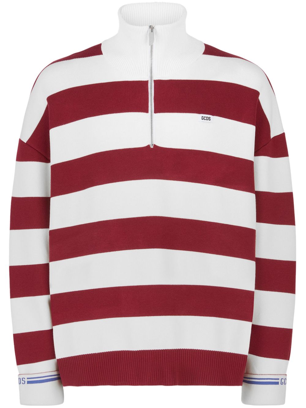 Striped half-zip sweatshirt - Red