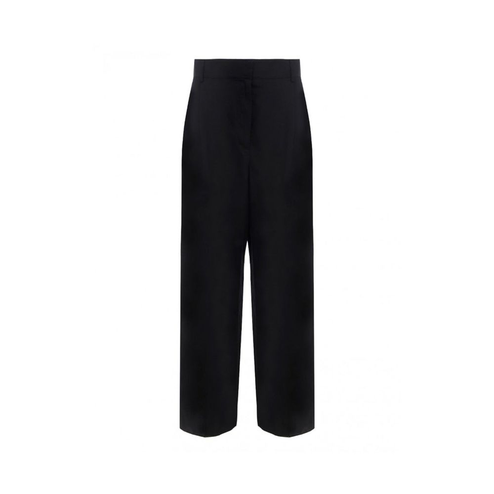 Silk and Linen Trousers — Black