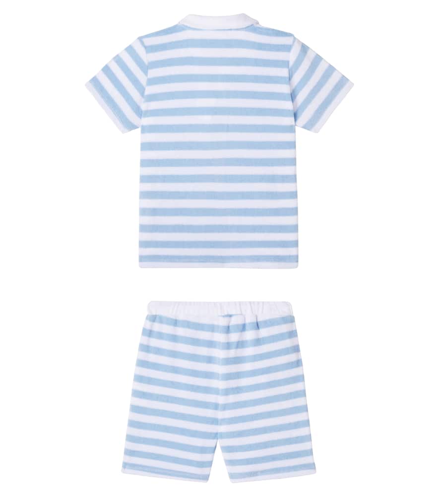 Cotton-blend polo shirt and shorts set