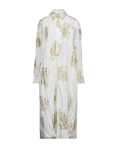 Woman Midi dress White Size XXS Cotton, Silk, Metal