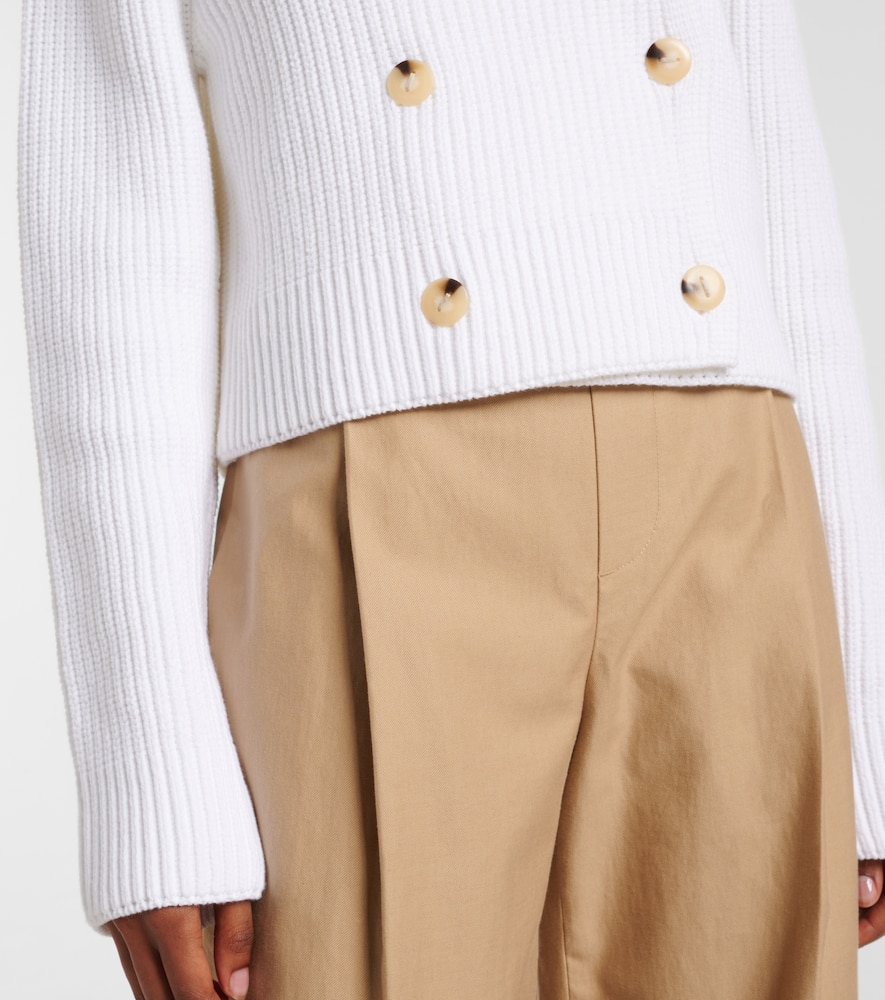 Double-breasted cotton-blend jacket