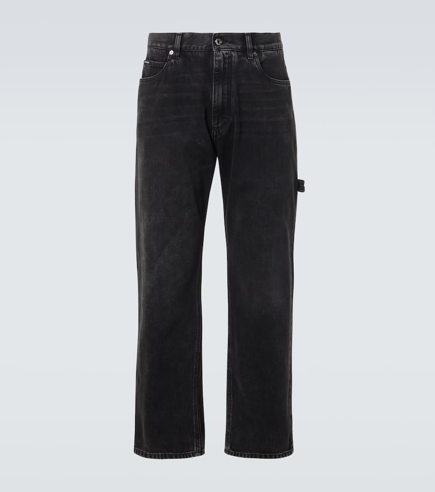 Mid-rise straight jeans
