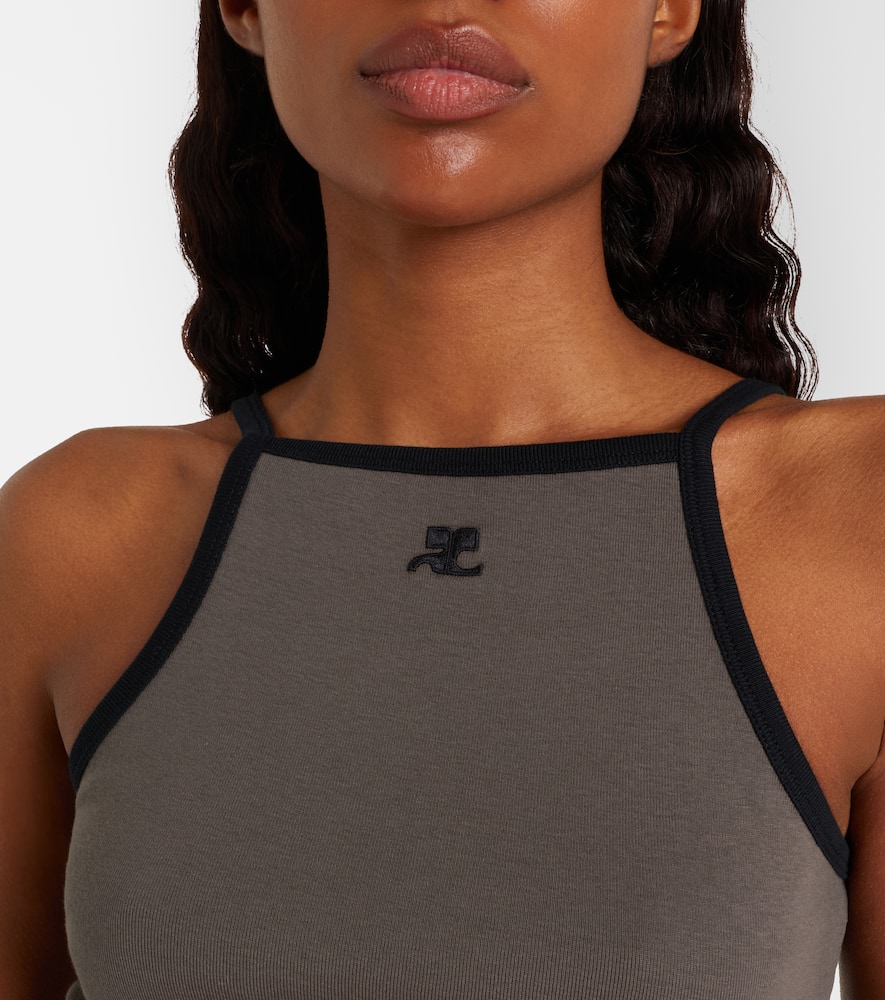 Courrèges Logo cotton tank top