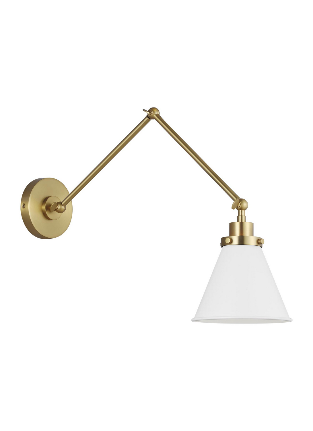Visual Comfort Studio Wellfleet Wall Sconce in Matte White And Burnished Brass by Chapman & Myer