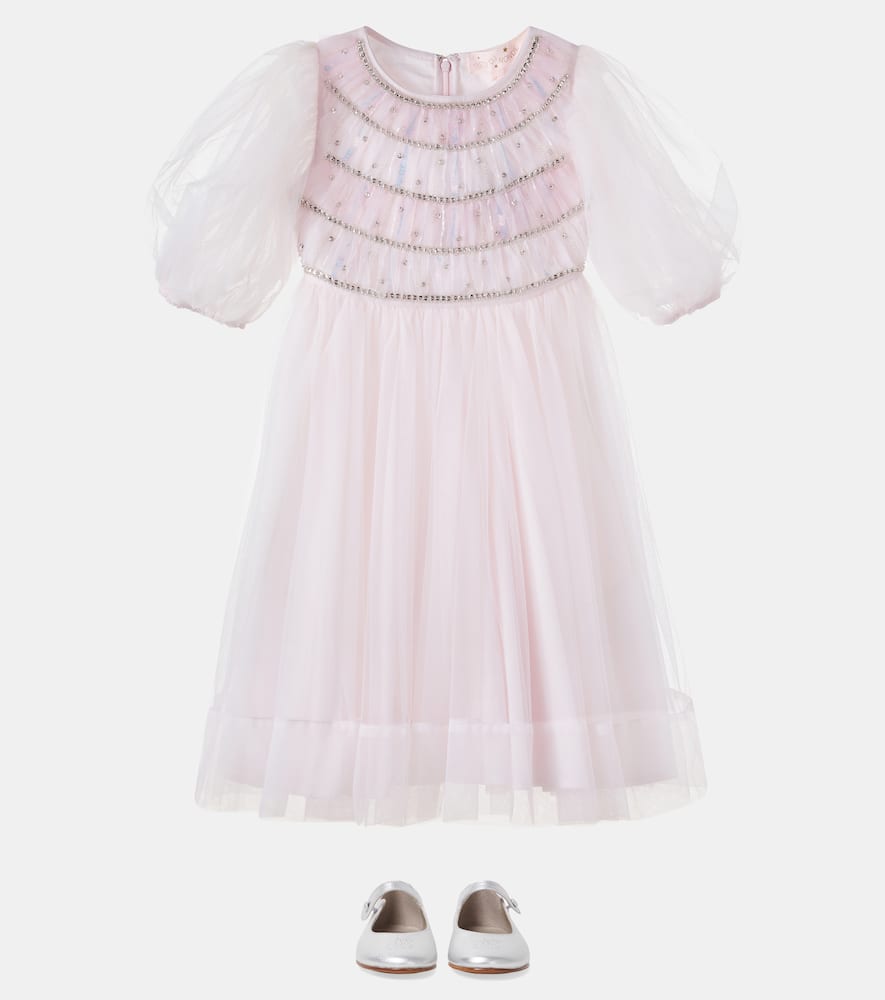Opaline embellished tulle dress