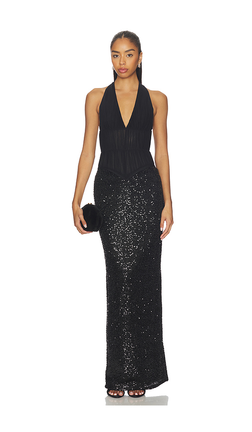 Lovers and Friends Anneliese Gown in Black. M. Also in L, S, XL