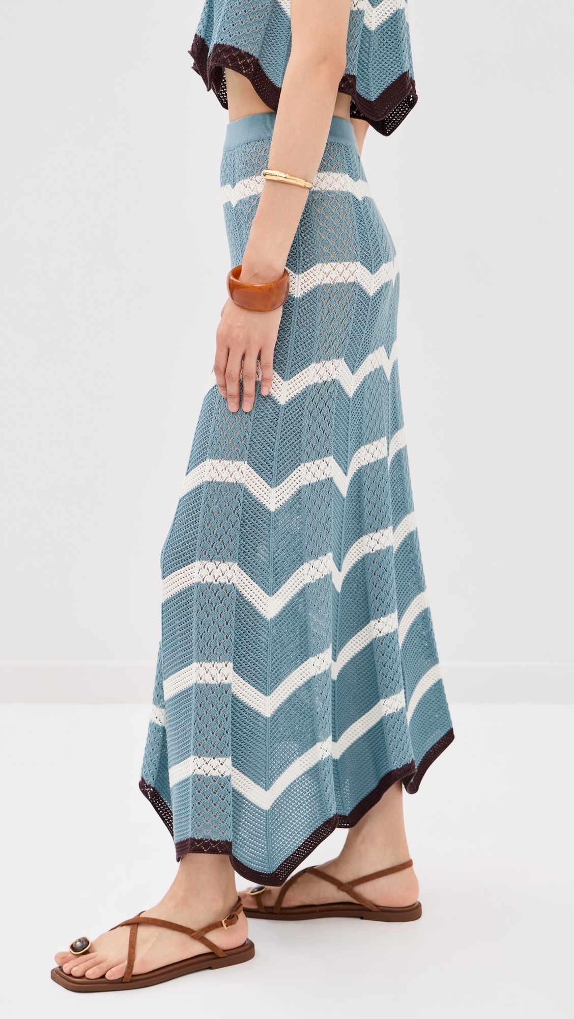 Chevron Skirt Multicolor Black/Blue/Ecru