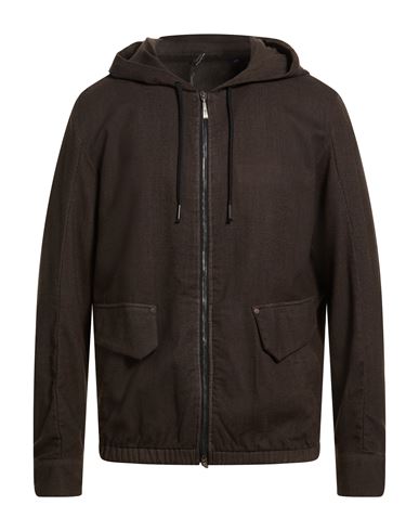 Man Jacket Dark brown Size 38 Wool, Elastane