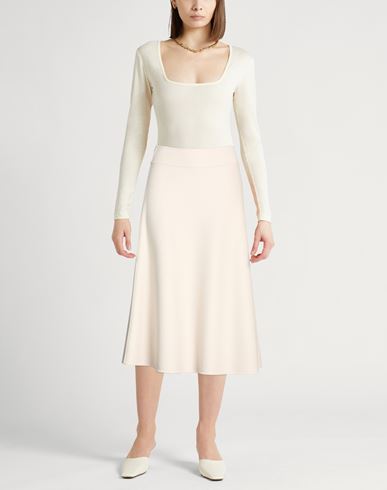 Woman Midi skirt Cream Size 6 Virgin Wool