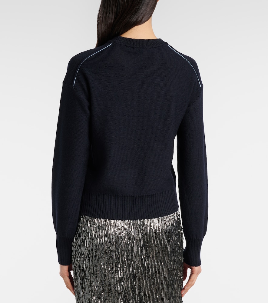 Intarsia wool and cotton sweater