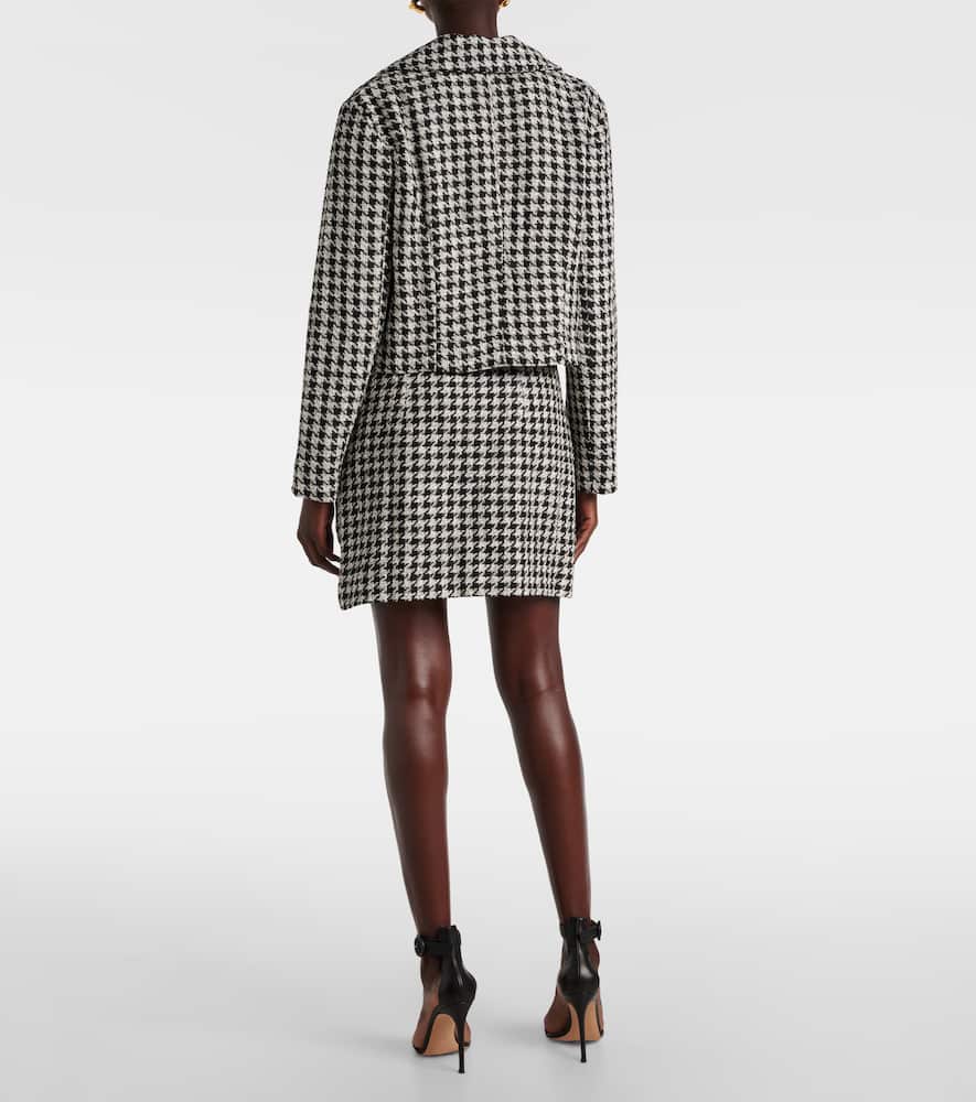 Houndstooth cropped jacket