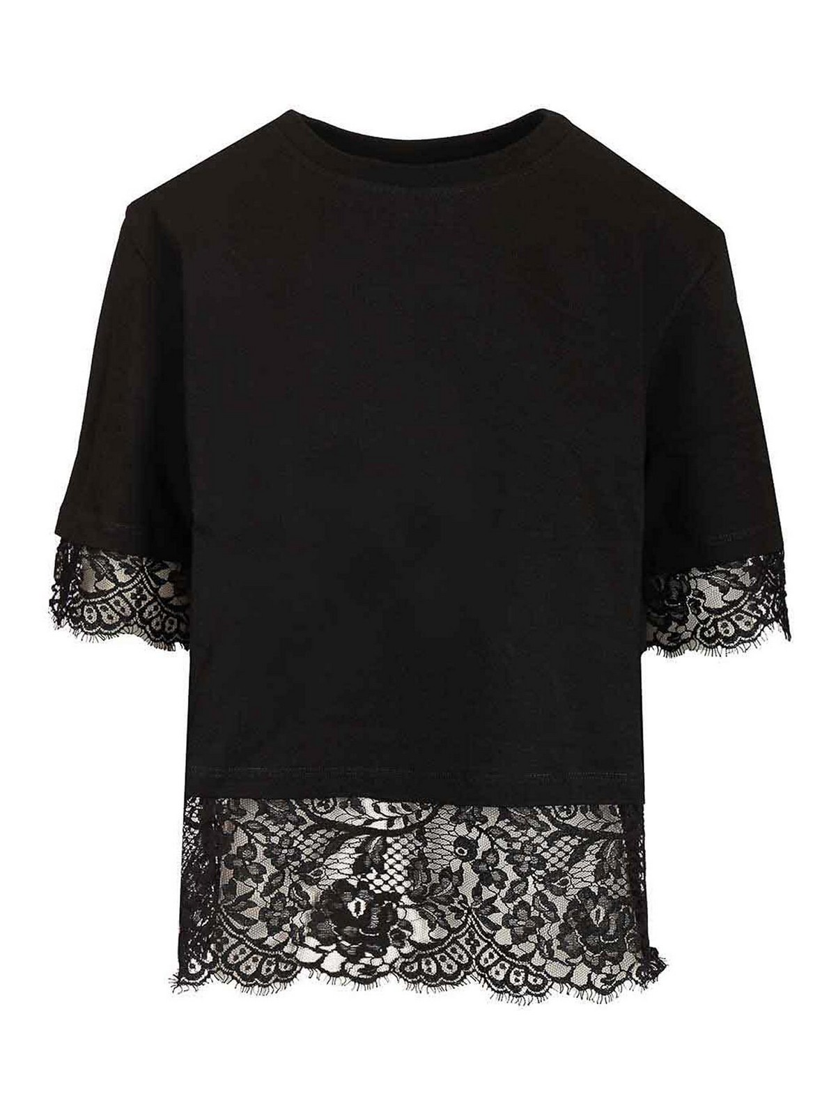 Cotton T-Shirt With Lace