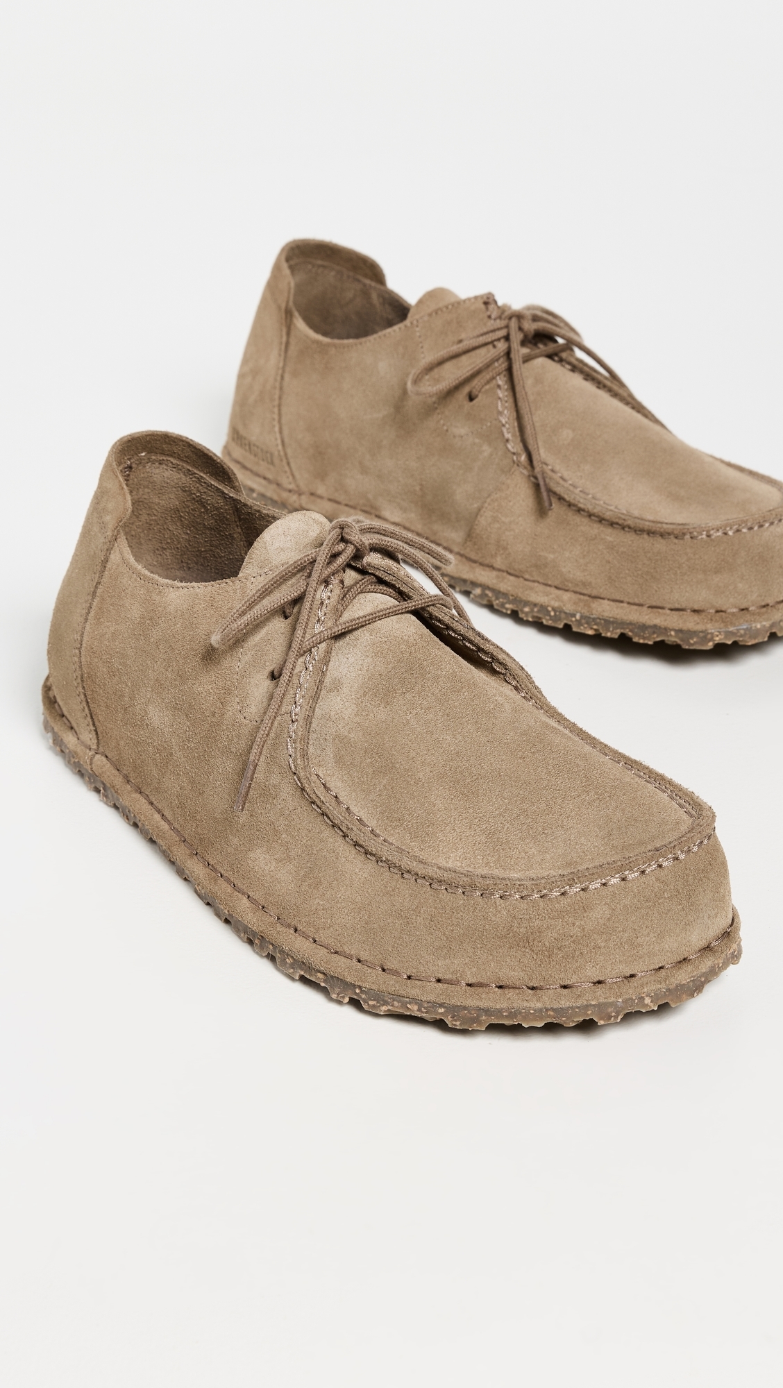 Birkenstock Utti Lace Up Deep Blue Loafers Gray Taupe