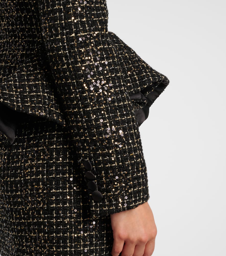 Tomomi sequined peplum tweed jacket