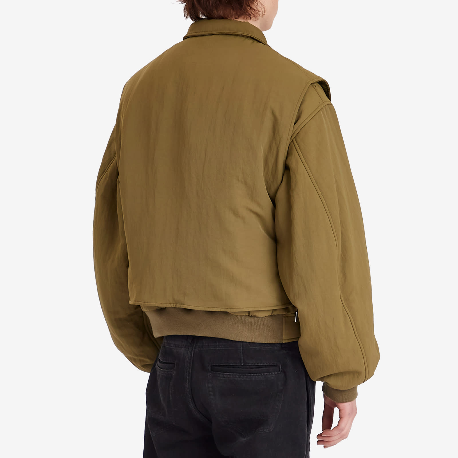 Men's Double Layer Bomber Jacket & Gilet in Olive