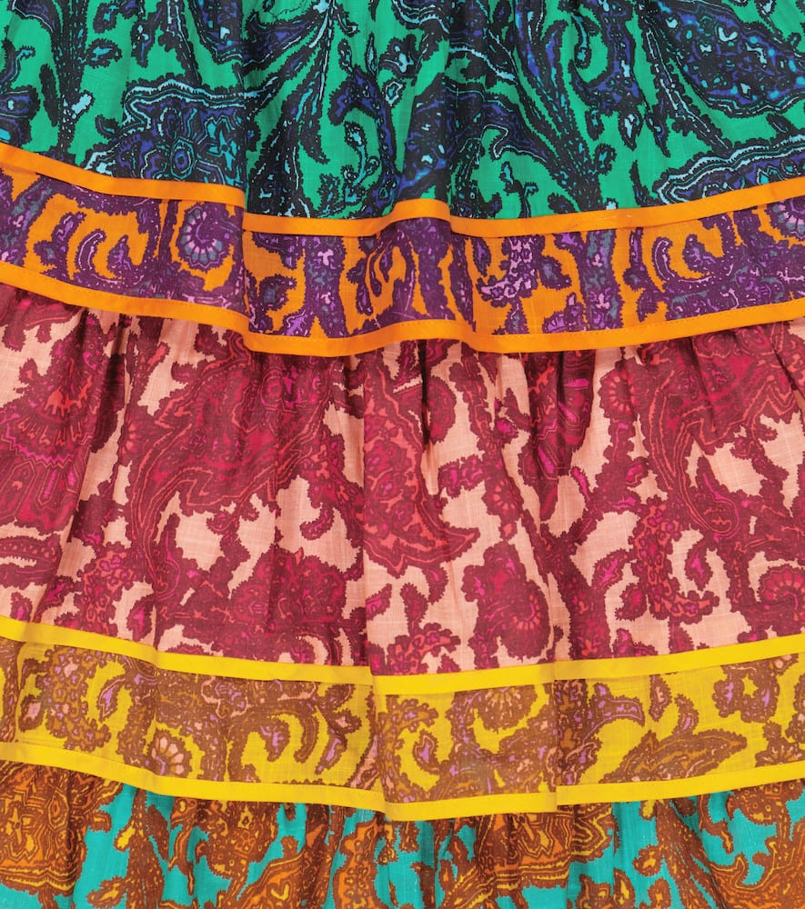 Zimmermann Kids Tiggy tiered paisley cotton dress