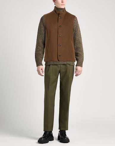 Man Vest Light brown Size 38 Virgin Wool
