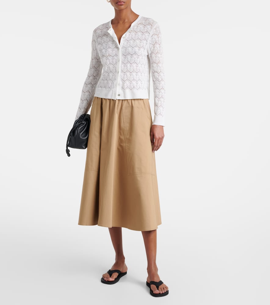 Pointelle cotton cardigan