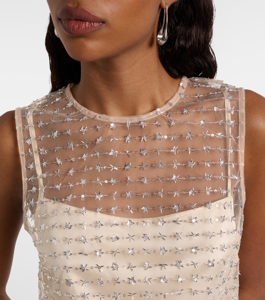 Seraphina sequined tulle top