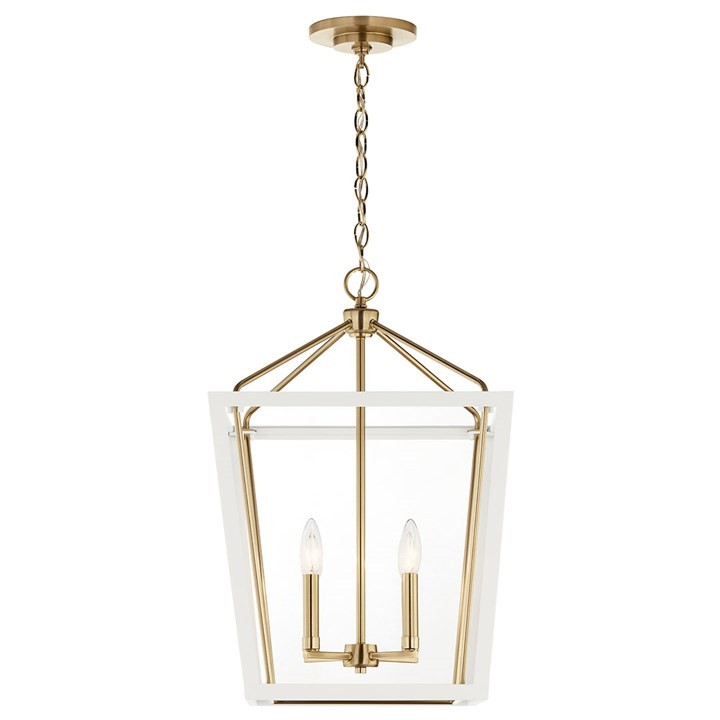 Champagne Bronze Four Light Foyer Pendant from the Delvin Collection