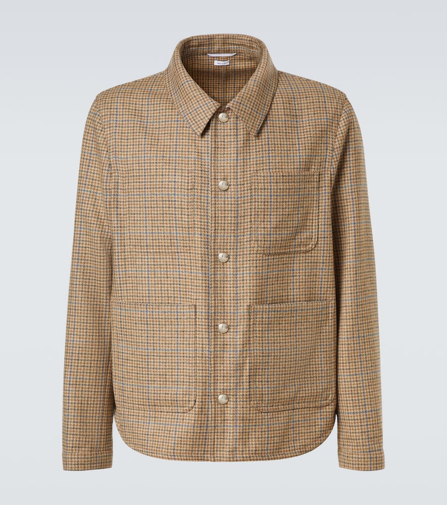 Checked wool tweed overshirt