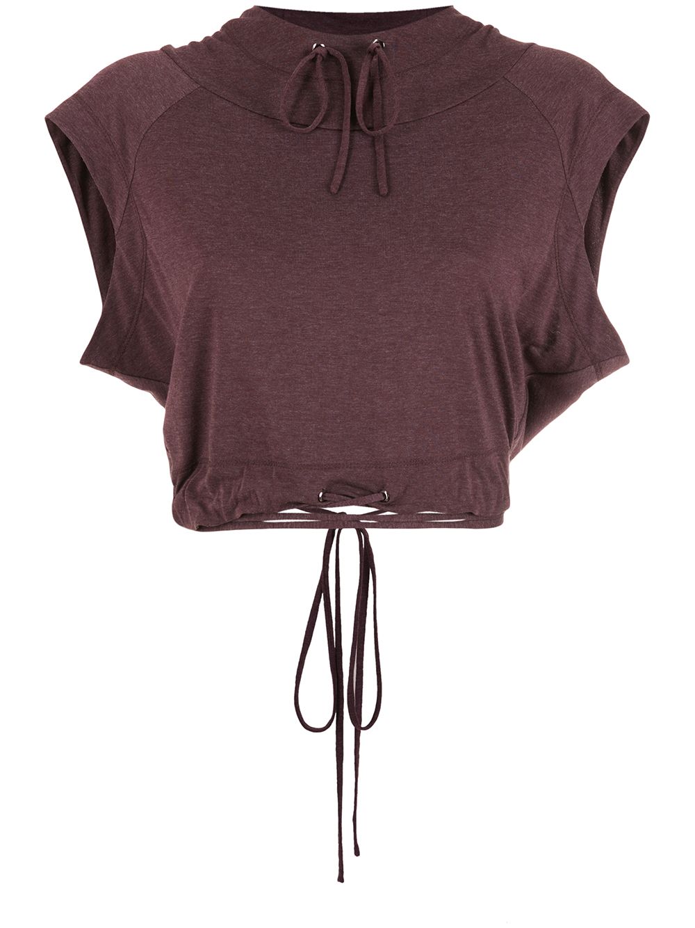 Drawstring cropped blouse - Blue