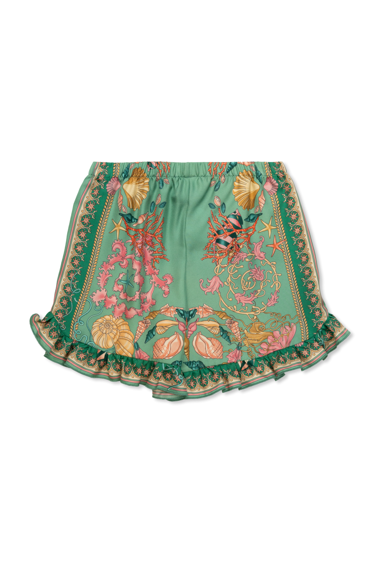 Patterned Shorts, Unisex, Green