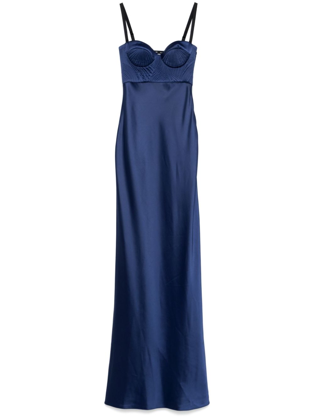 Matelassé detailed maxi dress - Blue