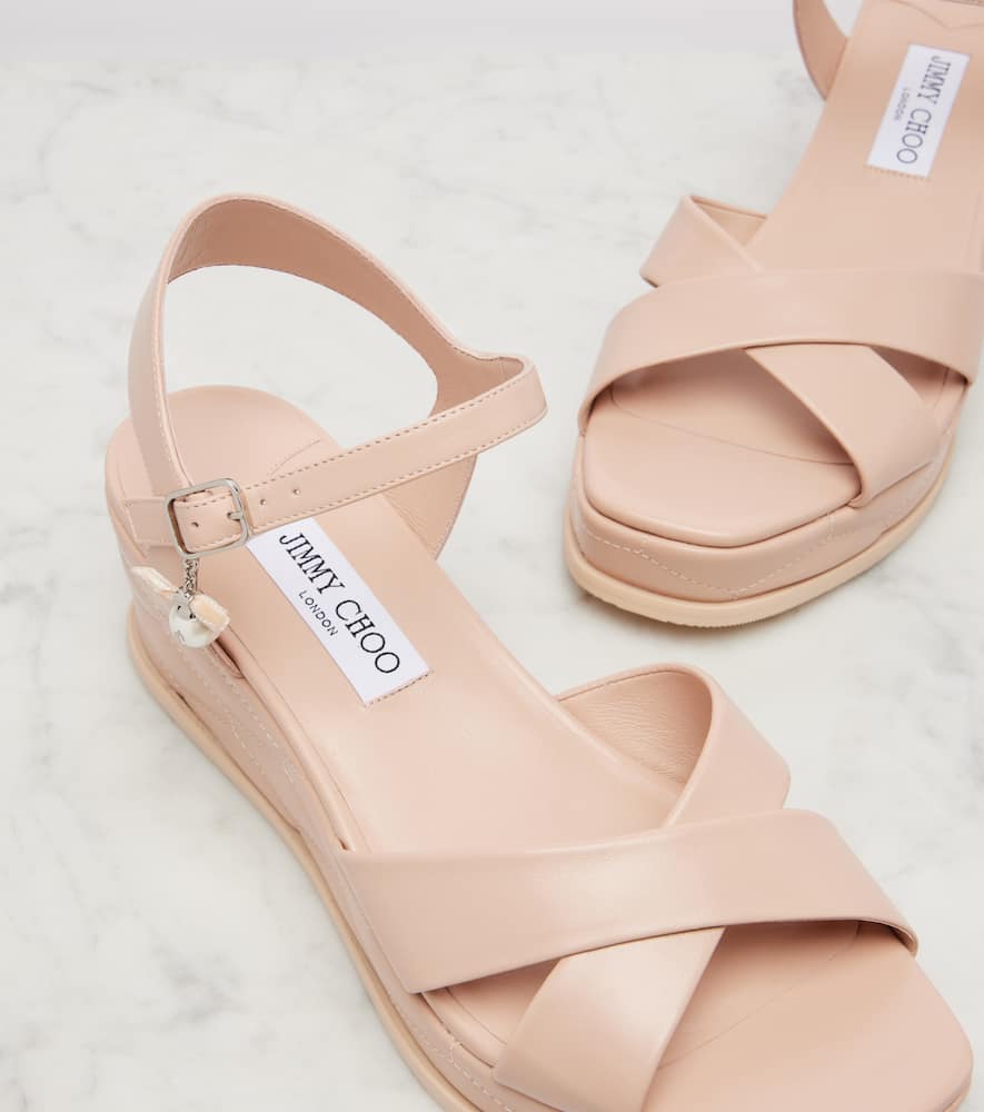 Astra 60 leather wedge sandals