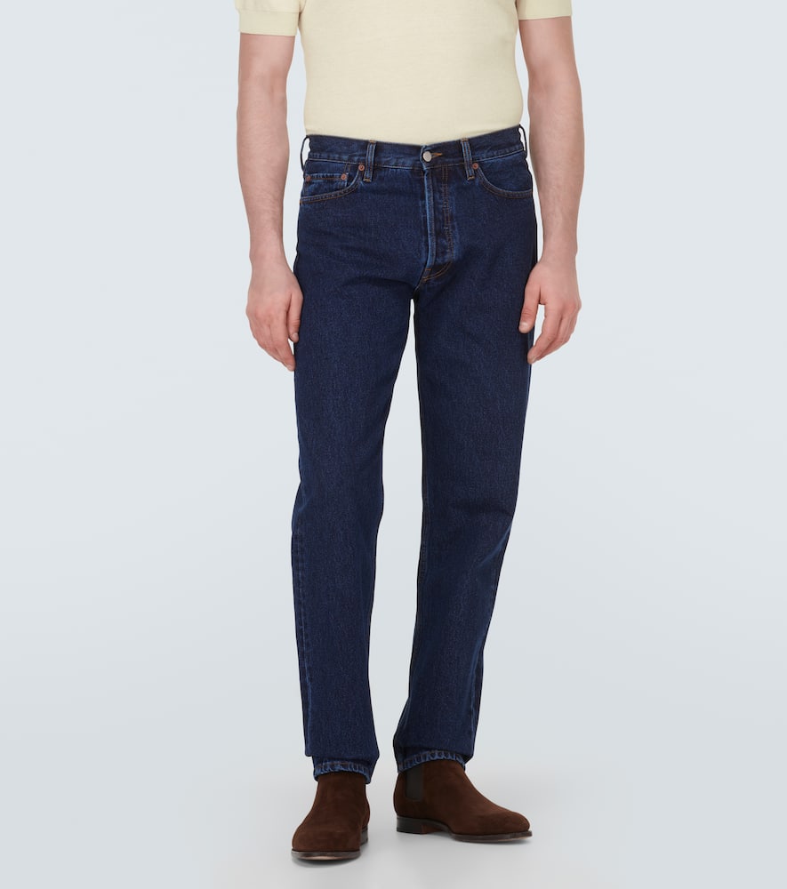 Mid-rise straight jeans