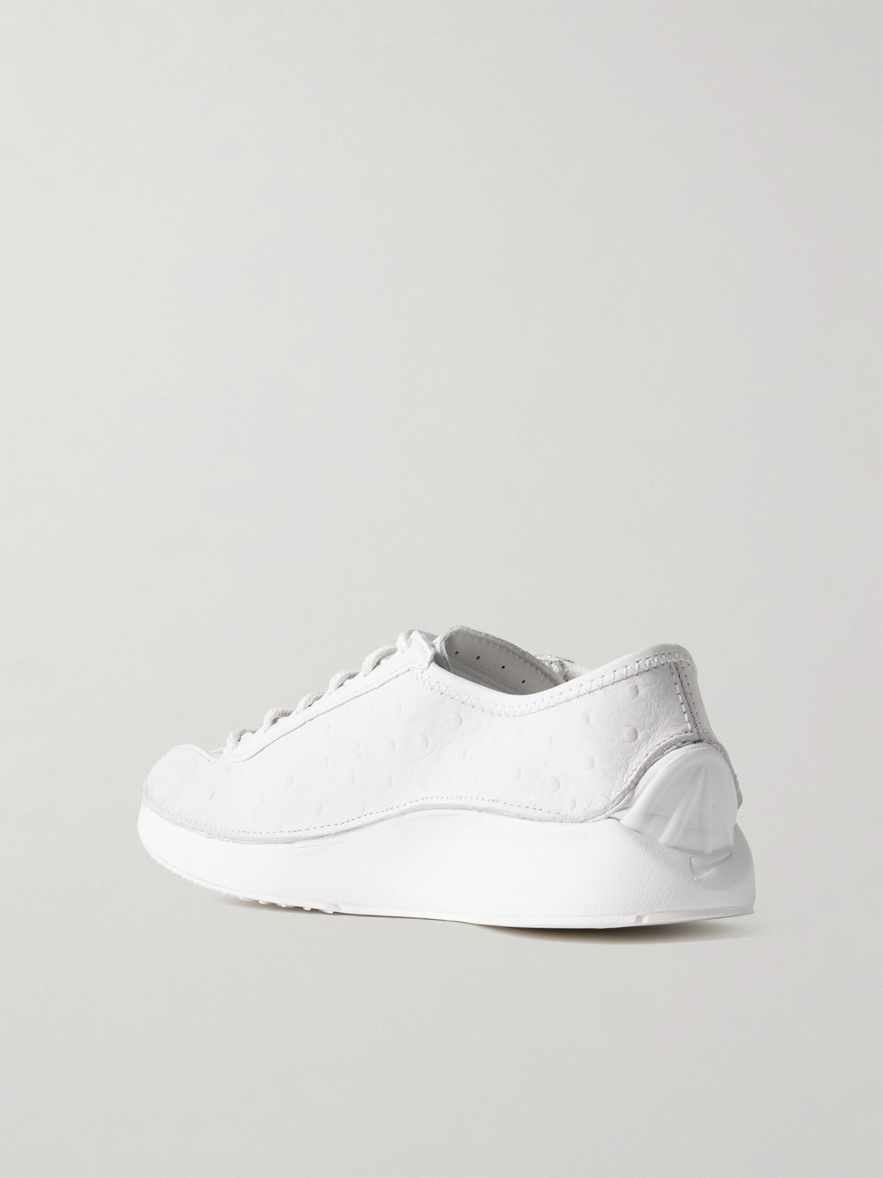 Air Superfly Ostrich-effect Leather Sneakers - Off-white
