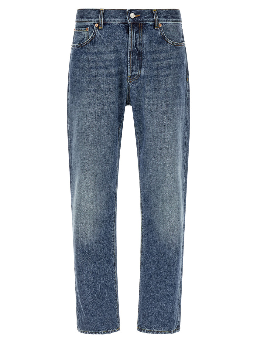 Blue Relaxed Mid Rise Jeans